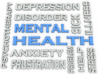 Obraz premium 3d image Mental health word cloud concept