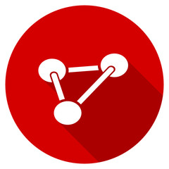 Flat design red round web laboratory vector icon