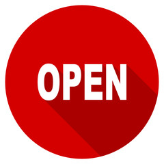 Flat design red round vector icon