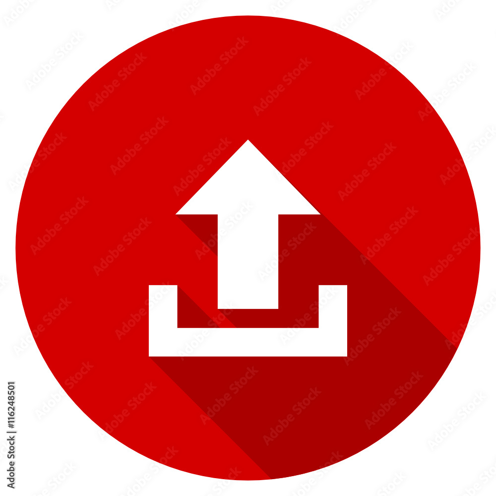 Poster Flat design vector web upload red icon