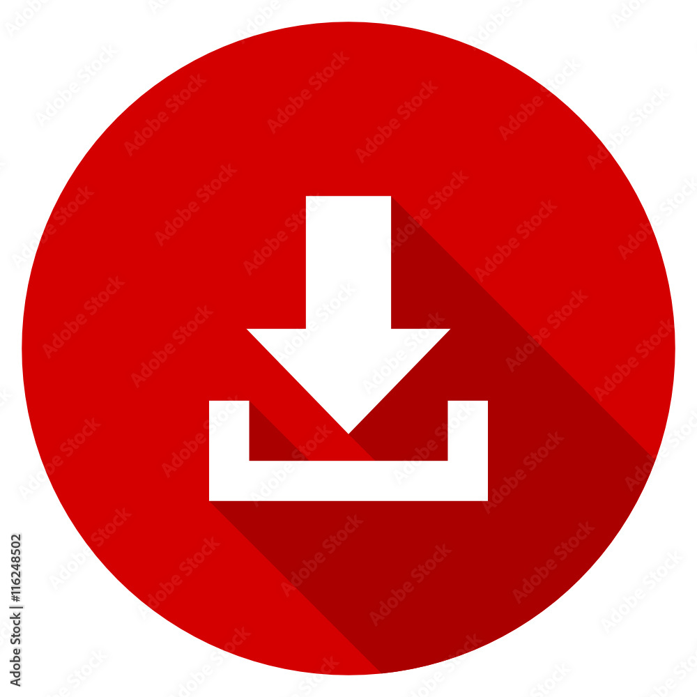 Poster flat design vector web download red icon