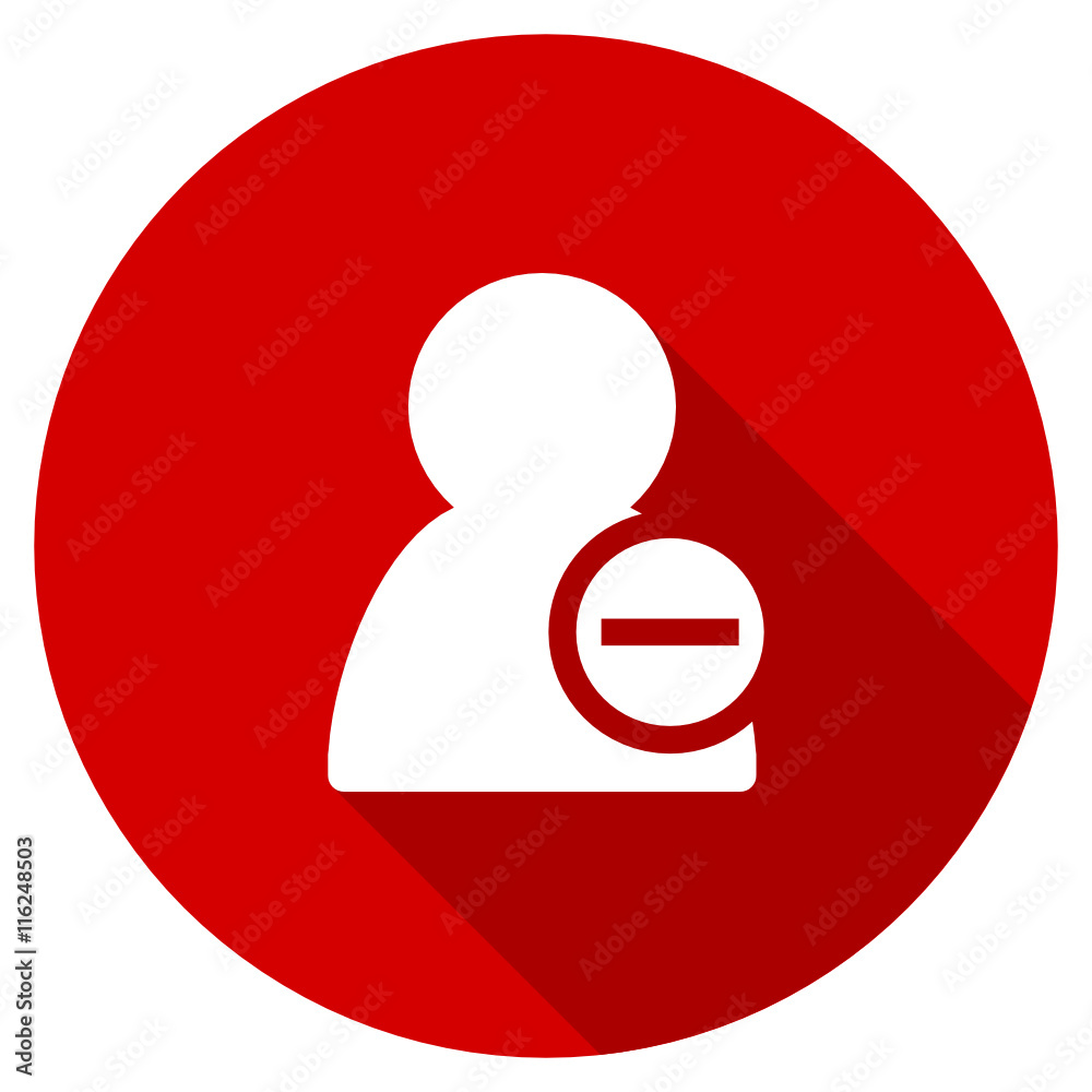Poster Flat design vector web remove contact red icon