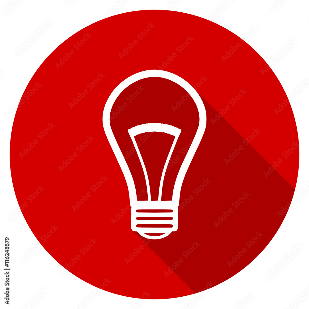 Aufkleber Flat design round red web bulb vector icon