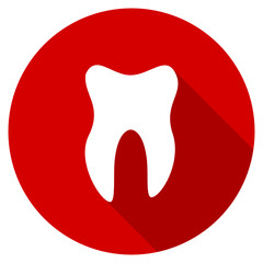 Flat design round red web tooth vector icon