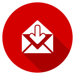 Flat design vector web mail red icon