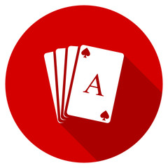 Flat design vector web casino red icon