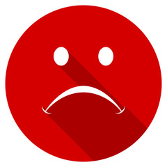 Flat design red round cry vector icon