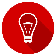 Flat design round red web bulb vector icon