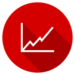 Flat design red round chart vector icon