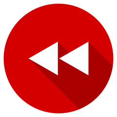 Flat design red round back vector icon
