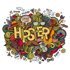 Hipster hand lettering and doodles elements background