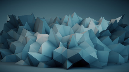 Blue surface abstract 3D rendering