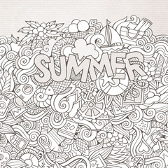 Doodles abstract decorative summer background