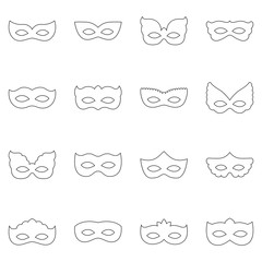 Set of carnival masks, vector illustration