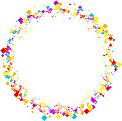 Round background with color rhombs.