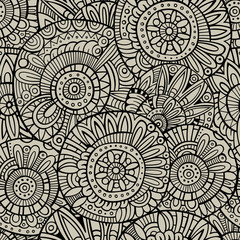 Vector decorative doodles seamless pattern