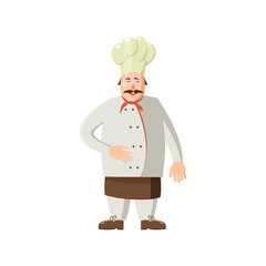 Chef icon in cartoon style on a white background