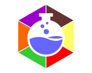 Lab with Hexagon logo template