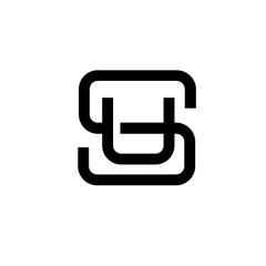 letter S, SU, letter US flat modern  black color logo design