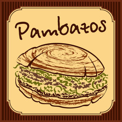 Mexican sandwich - Pambazos - vector
