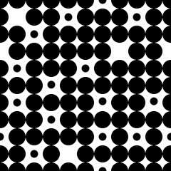 Seamless vector decorative background with circles, buttons and polka dots. Print. Cloth design, wallpaper.