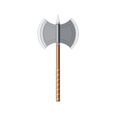 Handed Axe Viking vector cartoon icon. Flat style