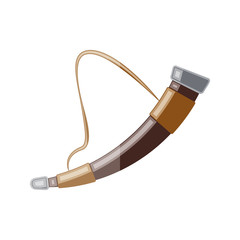 Viking Hunting horn. vector illustration cartoon icon. Flat style