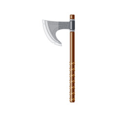 Handed Axe Viking vector cartoon icon. Flat style