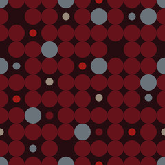 Seamless vector decorative background with circles, buttons and polka dots. Print. Cloth design, wallpaper.