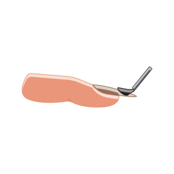 finger playing golf with tiny club clip art preview