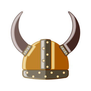 viking helmet flat icon