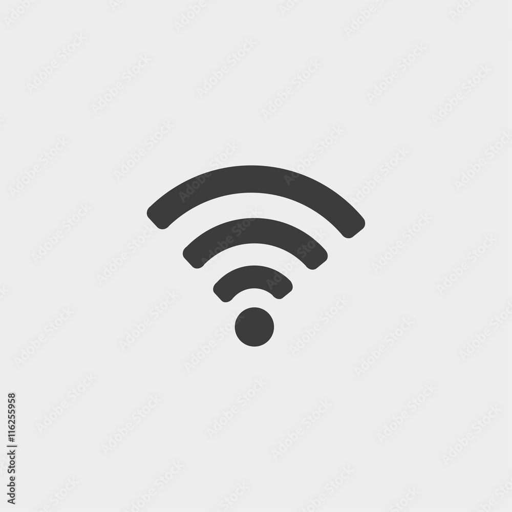 Poster wifi icon in a flat design in black color. vector illustration eps10