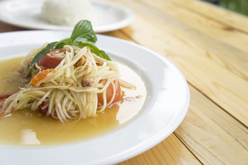 papaya salad somtum thai asian cuisine vegetable