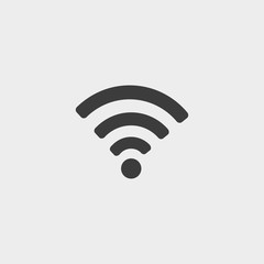 WiFi icon in a flat design in black color. Vector illustration eps10