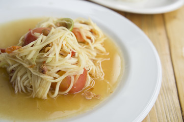 papaya salad somtum thai asian cuisine vegetable