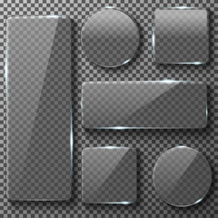 Transparent glass plates of different shapes