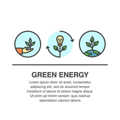 Green energy banner concept made in flat style.