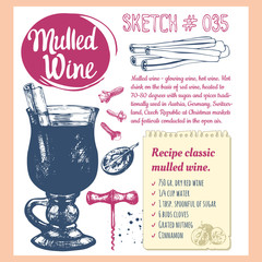 Food sketchbook with sketch mulled wine.