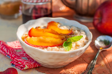 Creamy Oat Porridge with Honey Apples