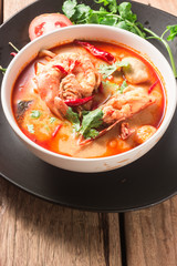 tom yum goong Interesting cuisine of Thailand.
