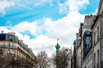 Place de la Bastille in Paris, France - obrazy, fototapety, plakaty