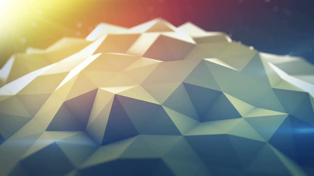 Polygonal shape vibrating. Abstract geometrical modern background. Semless loop 3D render smooth animation 4k UHD (3840x2160)
