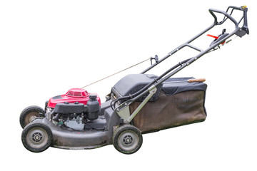 Fototapeta premium lawn mower isolated on a white background