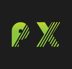 px initial green with strip