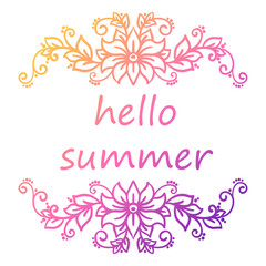 vector illustration floral frame, summer, element for design, card