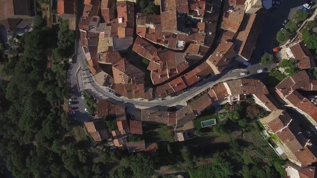 France, Provence Alpes-Cote-d'azur, Var (83), Ramatuelle, Aerial view of Ramatuelle, HD (2160X1080)