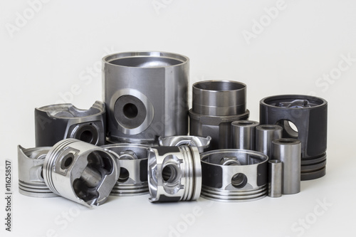 "auto piston parts white background isolated" Stock photo and royalty