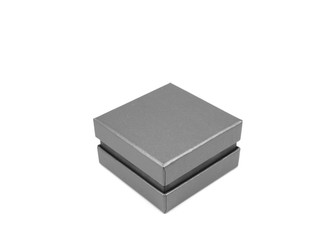 silver gift box isolated on white
