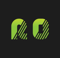 Obraz premium r0 initial green with strip