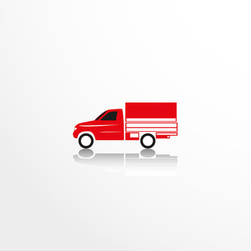 Trucks for transportation of goods. Vector icon.